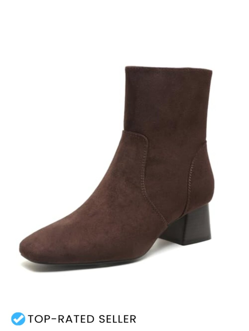 Women's Square Toe Ankle Boots Low Heel Block Heel Side Zipper Suede Fall